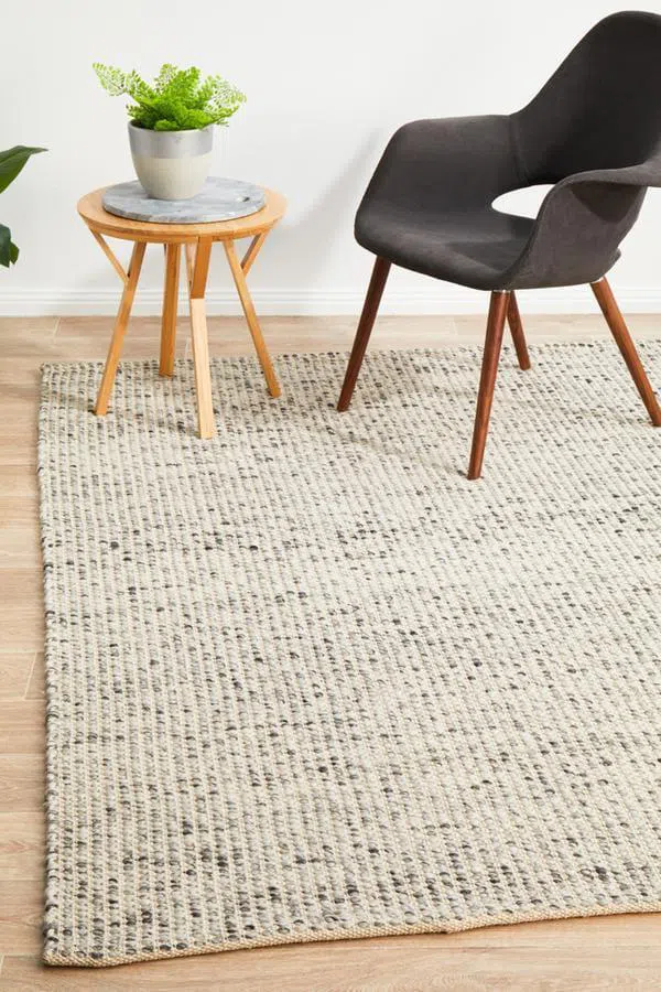 Carlos Felted Wool Rug Grey Natural - Image 3