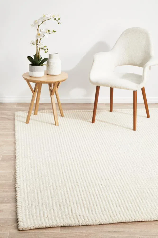 Carlos Felted Wool Rug White Natural - Image 4