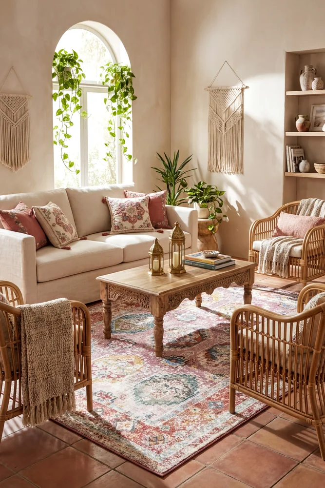Morocco 14 Tile Rose Rug - Image 2