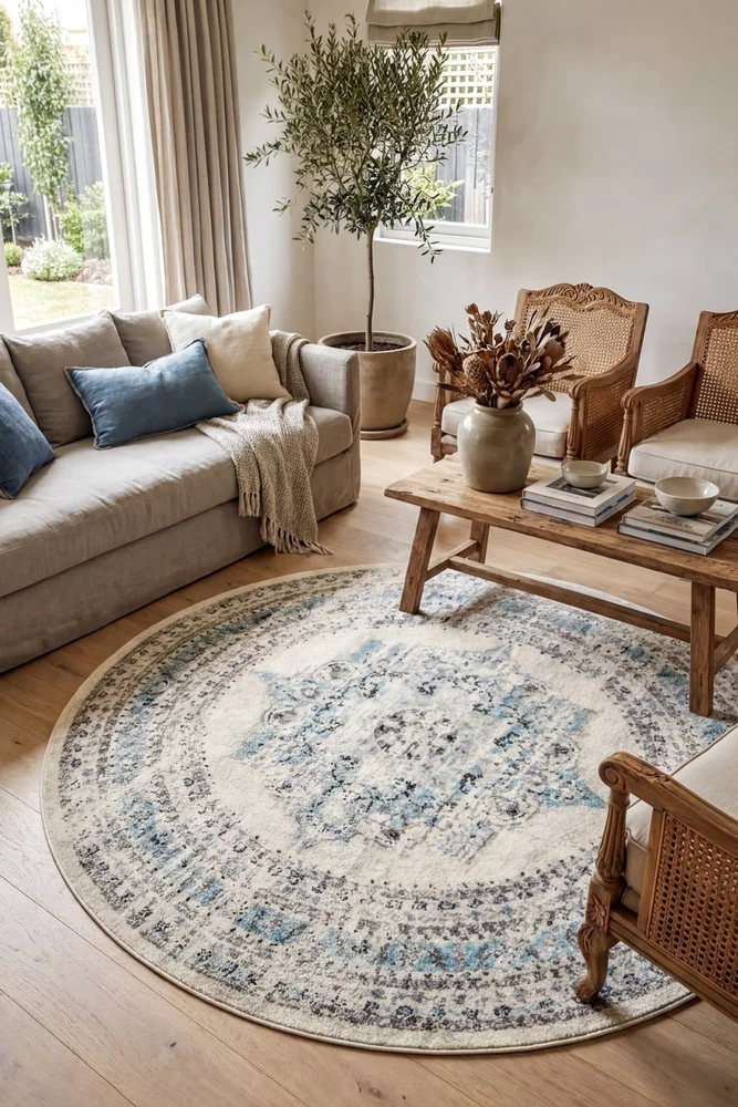 Century 922 White Round Rug - Image 2