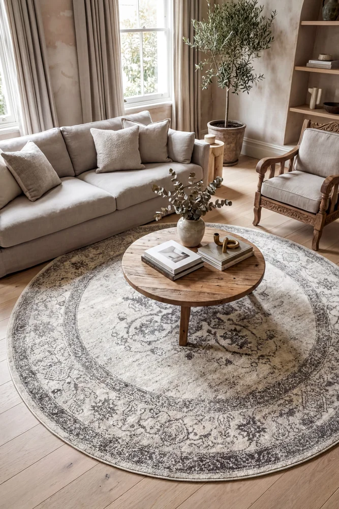 Century 977 Silver Round Rug - Image 2