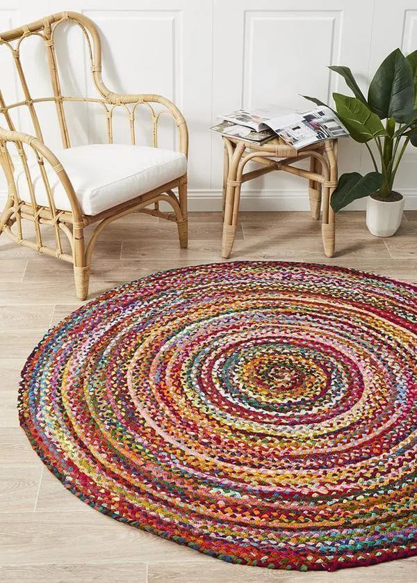 Chandra Braided Cotton Rug Multi - Image 3