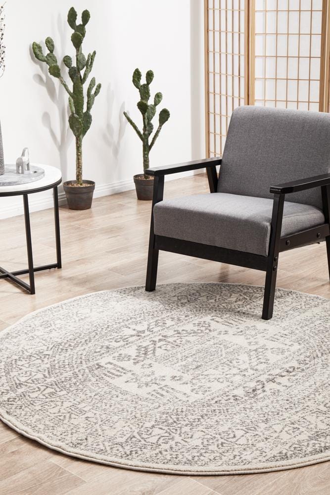 Chrome Addison Silver Round Rug - Image 4