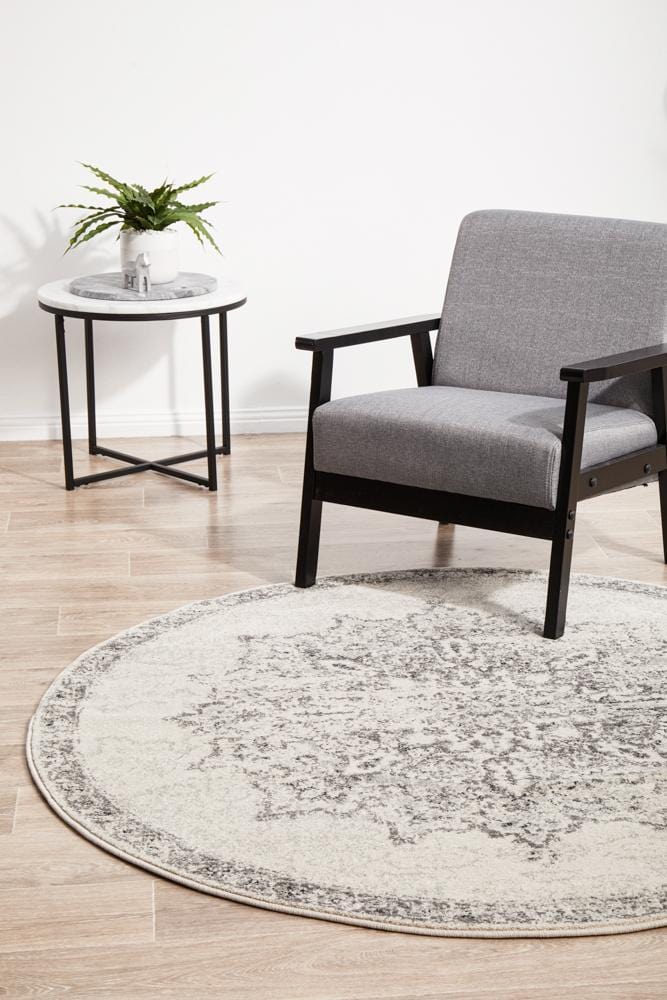 Chrome Rita Silver Round Rug - Image 3
