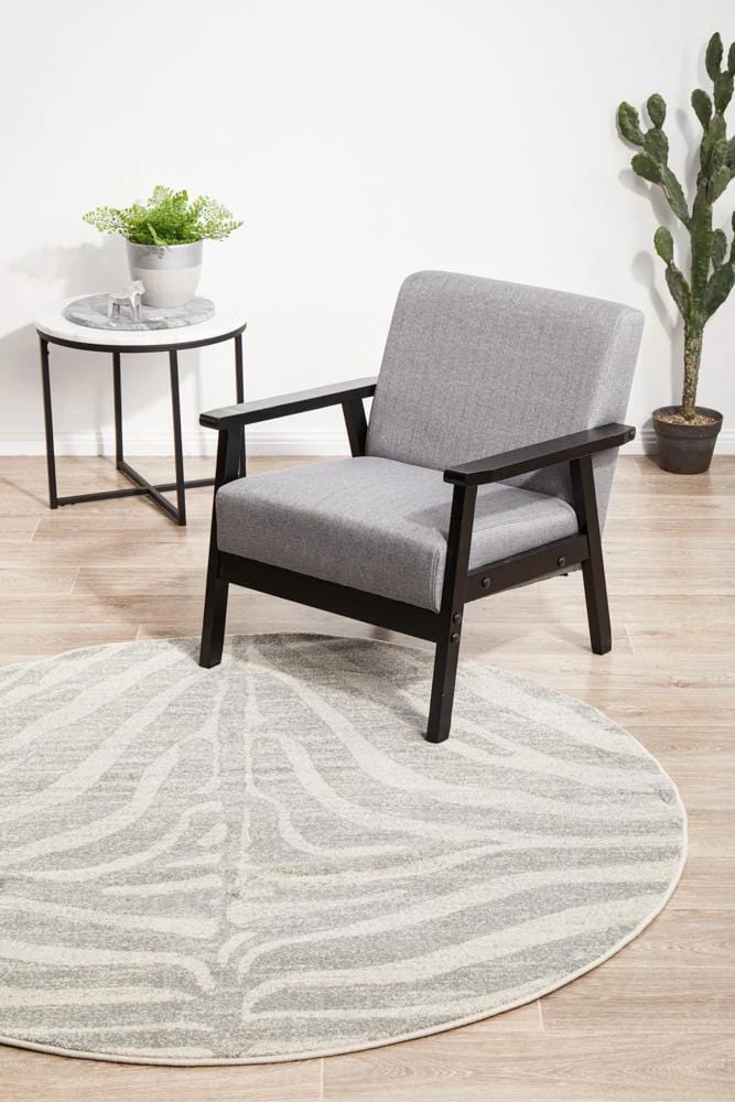 Chrome Savannah Silver Round Rug - Image 5