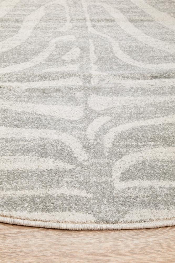 Chrome Savannah Silver Round Rug - Image 6
