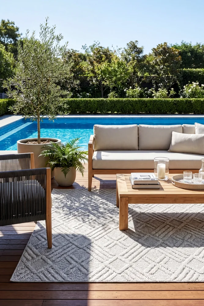 Colorado Diamond Light Grey Outdoor Rug - Image 2