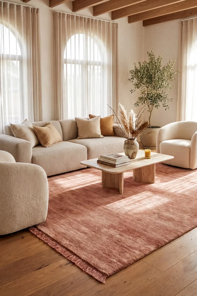 Conscious Loom Kinship Blush Pink Rug - Image 2