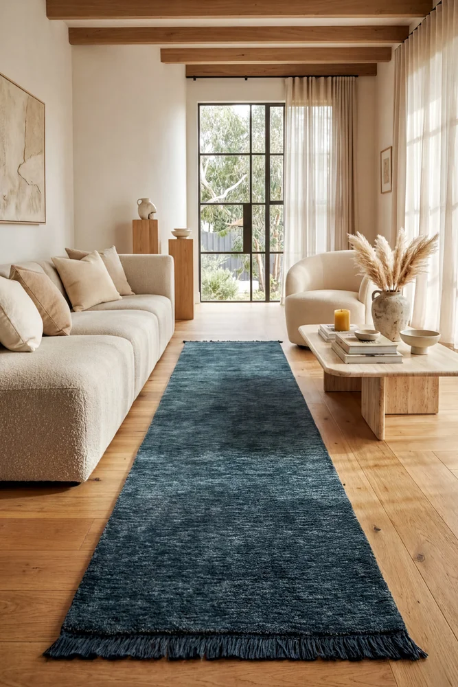 Conscious Loom Kinship Navy Runner Rug