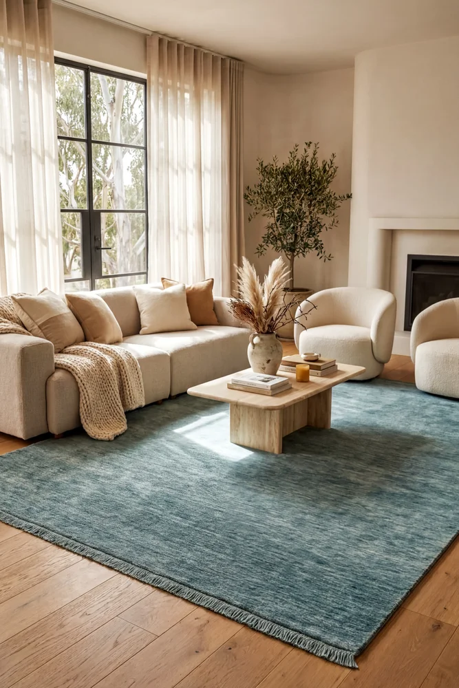 Conscious Loom Kinship Sky Blue Rug - Image 2