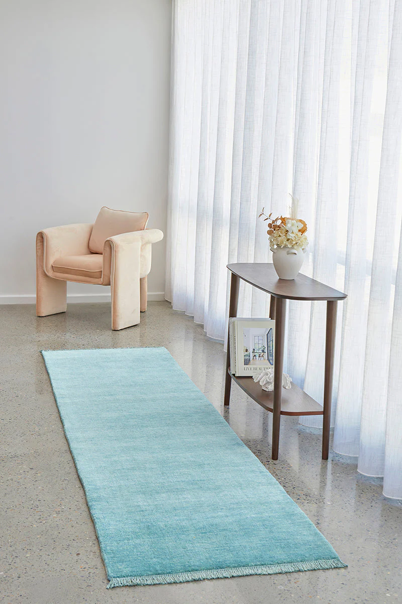 Conscious Loom Kinship Sky Blue Runner Rug - Image 2