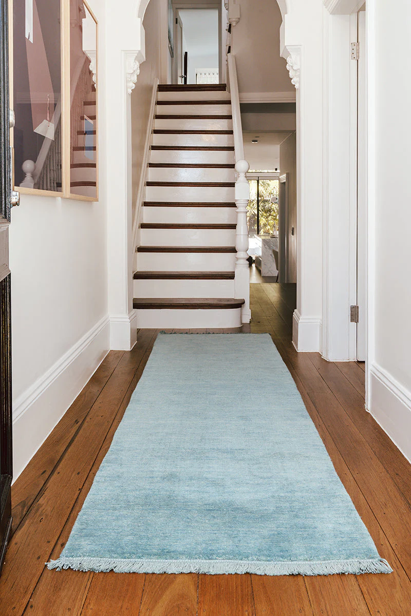 Conscious Loom Kinship Sky Blue Runner Rug - Image 4