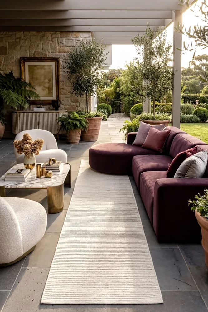 Darren Palmer Sandridge Cream Indoor/Outdoor Runner Rug - Image 2
