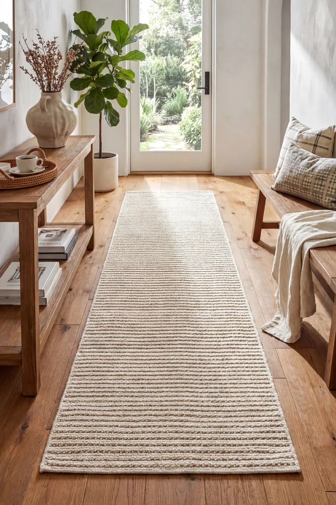 Darren Palmer Sandridge Cream Indoor/Outdoor Runner Rug - Image 3