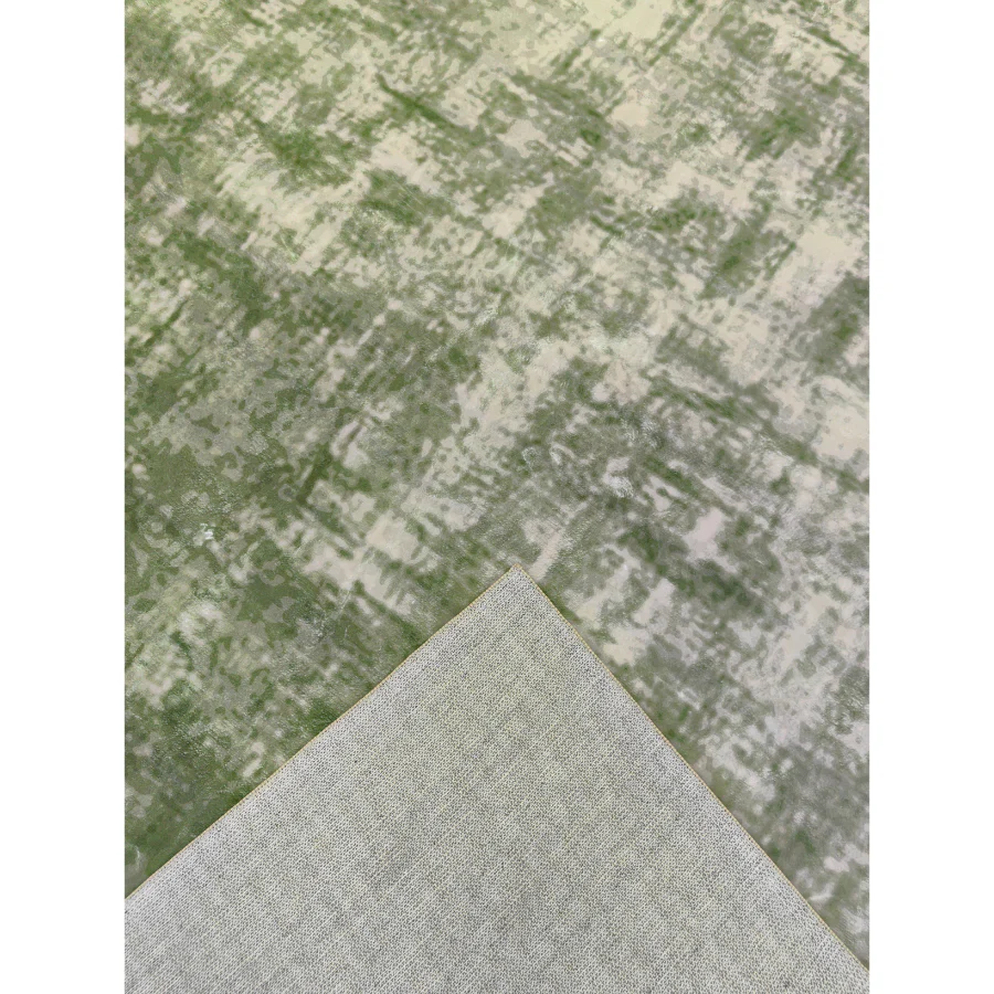 Denau Green Distressed Machine Washable Rug - Image 4