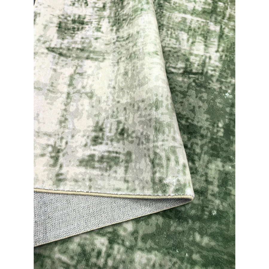 Denau Green Distressed Machine Washable Rug - Image 5