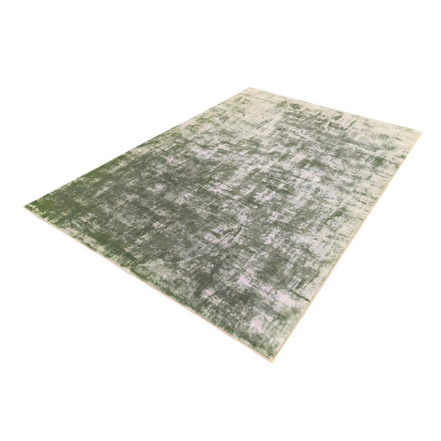 Denau Green Distressed Machine Washable Rug - Image 6
