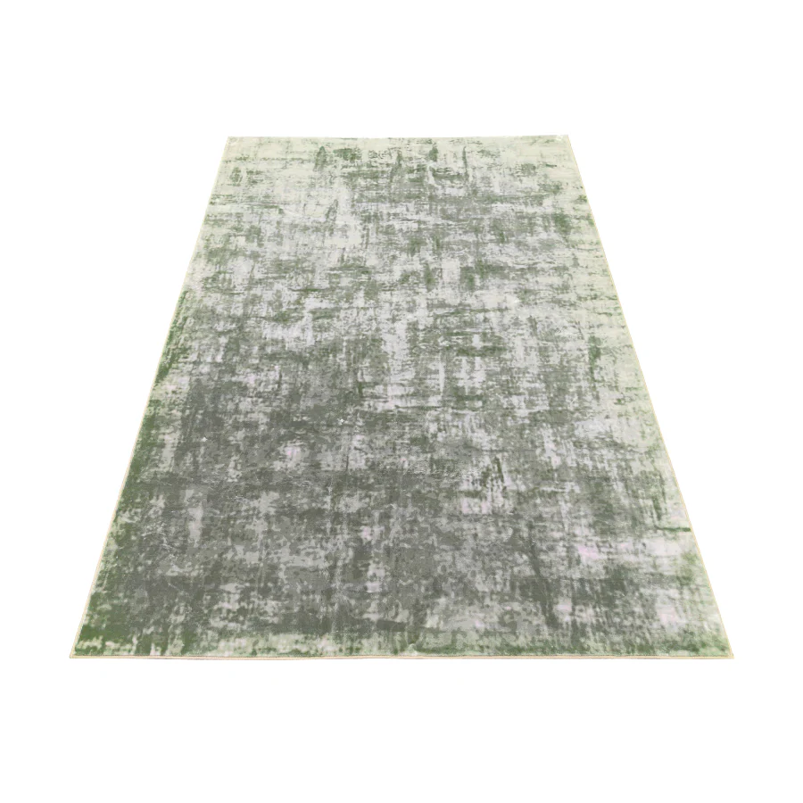 Denau Green Distressed Machine Washable Rug - Image 7