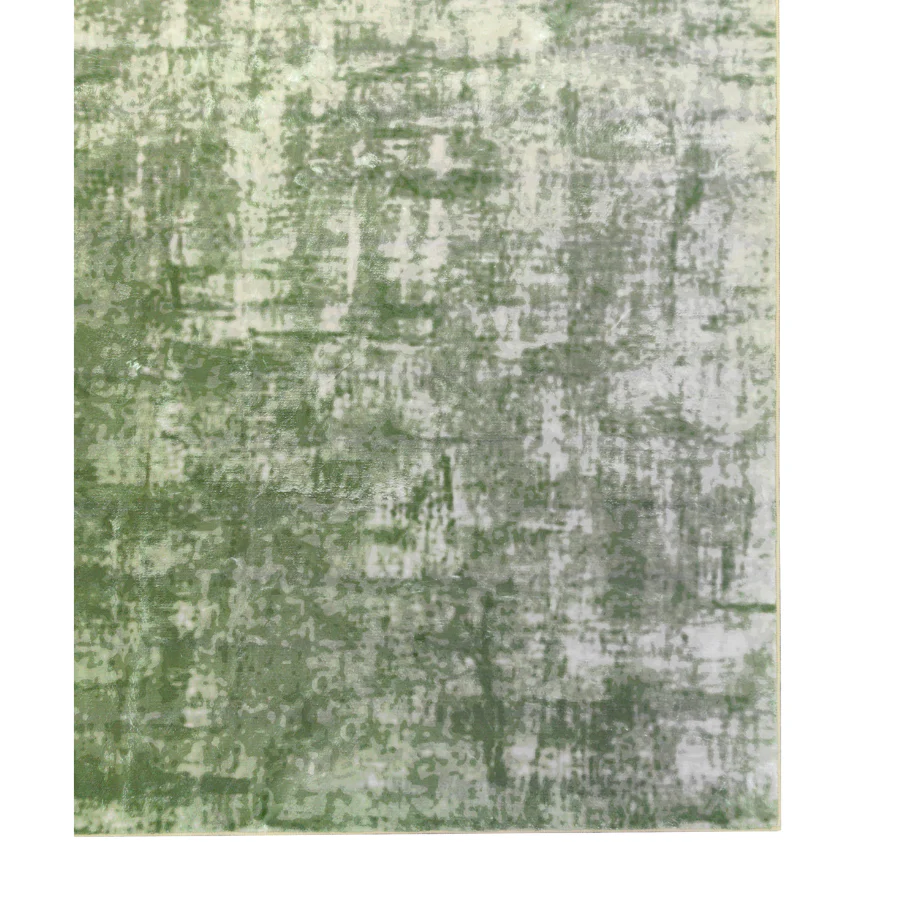 Denau Green Distressed Machine Washable Rug - Image 8