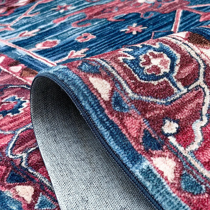 Dibru Multicolour Traditional Machine Washable Rug - Image 4