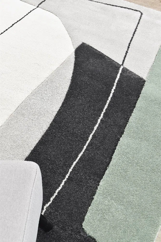 Aria Grey Green Abstract Rug - Image 7
