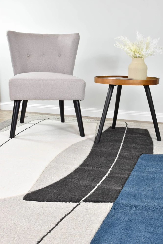 Aria Grey Blue Abstract Rug - Image 9