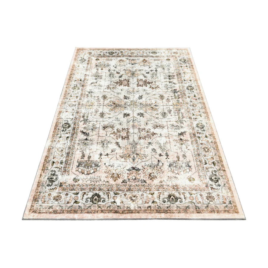 Ersari Multicoloured Distressed Machine Washable Rug - Image 7