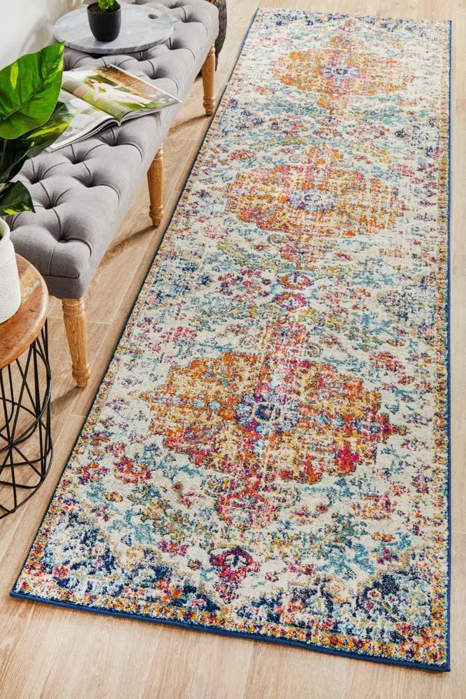 Evoke Carnival White Transitional Runner Rug - Image 3