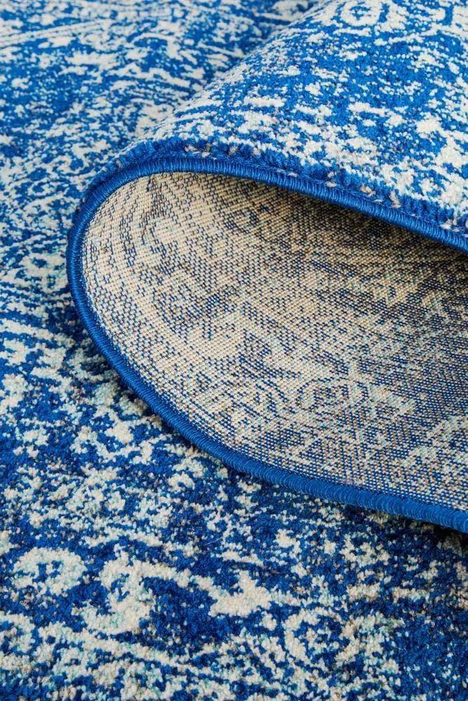 Evoke Contrast Navy Transitional Runner Rug - Image 10