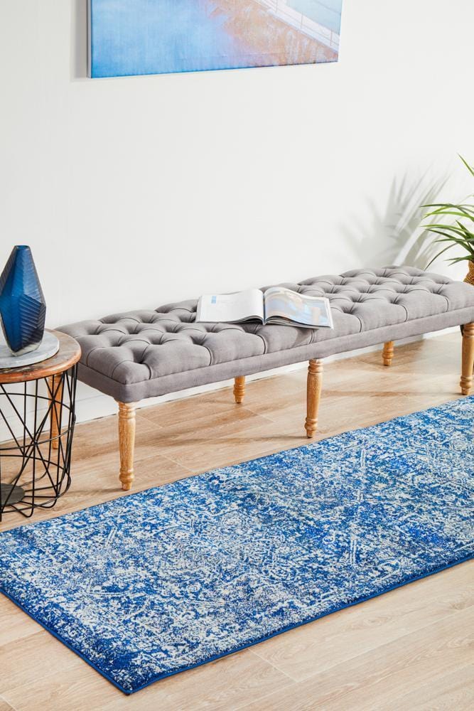 Evoke Contrast Navy Transitional Runner Rug - Image 4