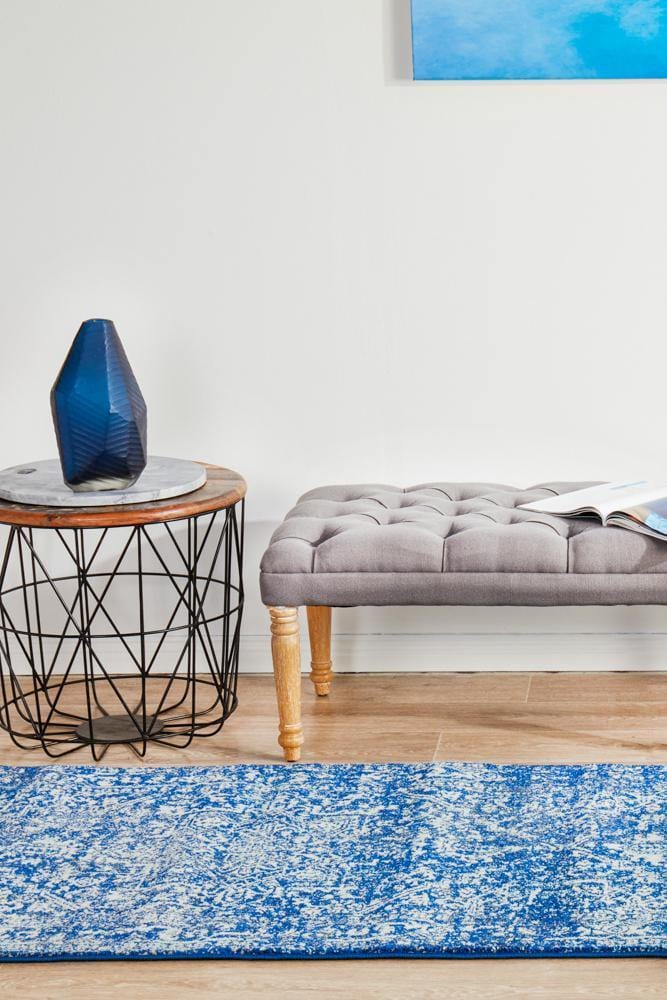 Evoke Contrast Navy Transitional Runner Rug - Image 5