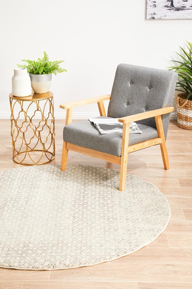 Evoke Diamond Grey Transitional Round Rug - Image 3