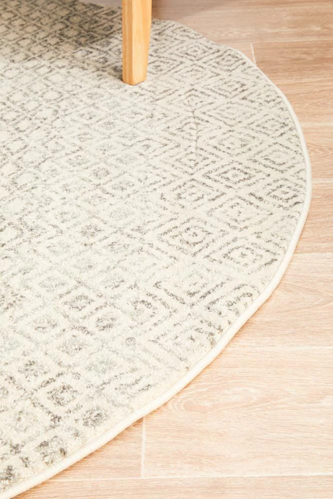 Evoke Diamond Grey Transitional Round Rug - Image 7