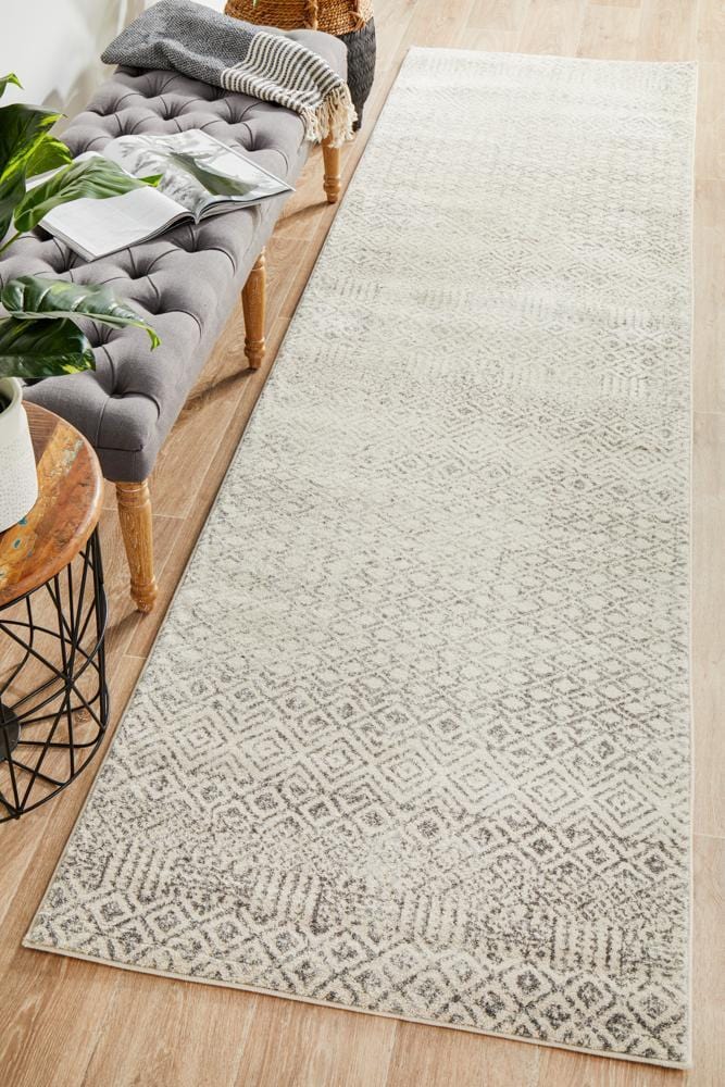 Evoke Diamond Grey Transitional Runner Rug - Image 3