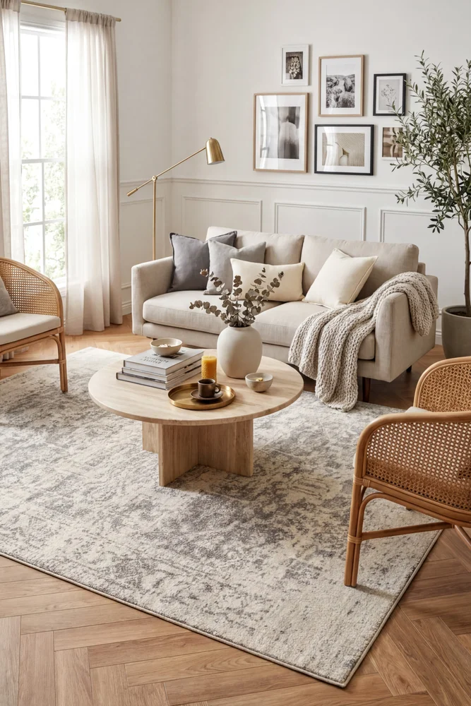 Evoke Dream White Silver Transitional Rug - Image 2