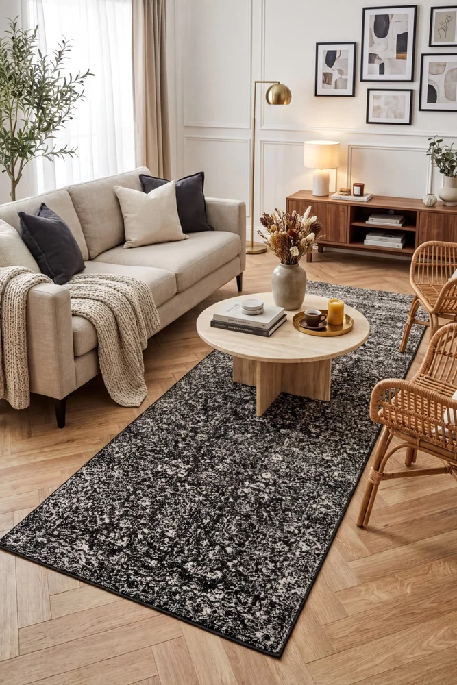 Evoke Estella Charcoal Transitional Runner Rug