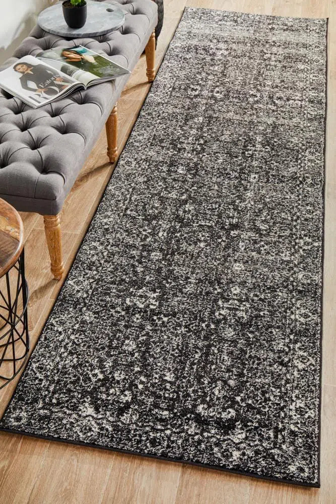 Evoke Estella Charcoal Transitional Runner Rug - Image 3