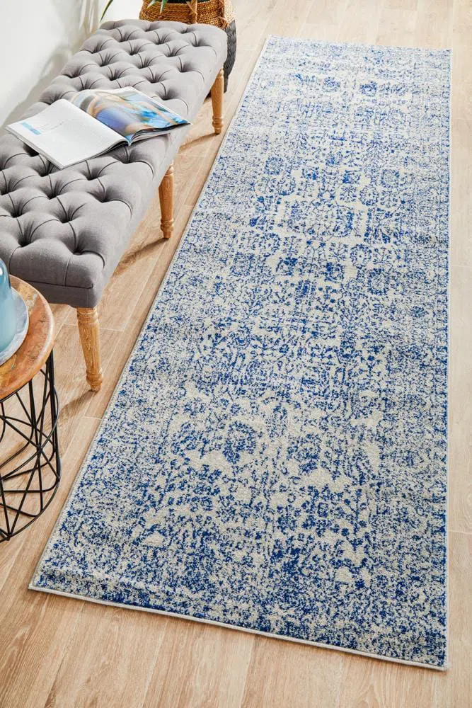 Evoke Frost Blue Transitional Runner Rug - Image 3