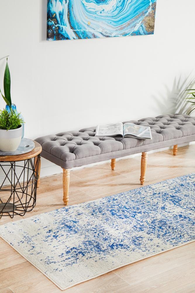 Evoke Horizon White Navy Transitional Runner Rug - Image 4