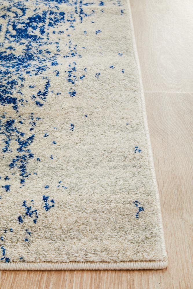 Evoke Horizon White Navy Transitional Runner Rug - Image 7