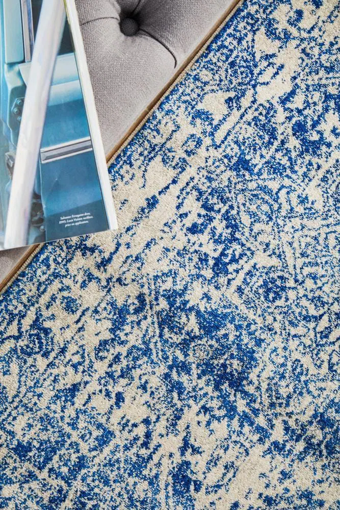 Evoke Horizon White Navy Transitional Runner Rug - Image 9