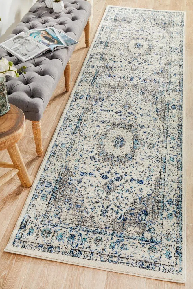Evoke Mist White Transitional Runner Rug - Image 3
