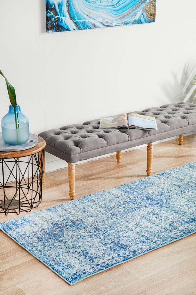 Evoke Muse Blue Transitional Runner Rug - Image 4
