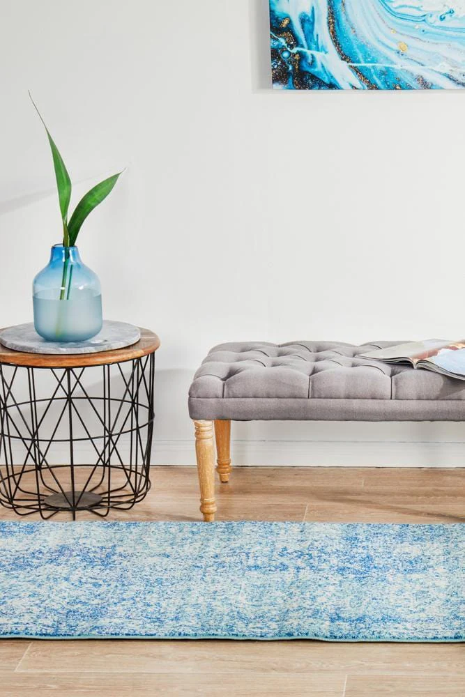 Evoke Muse Blue Transitional Runner Rug - Image 5