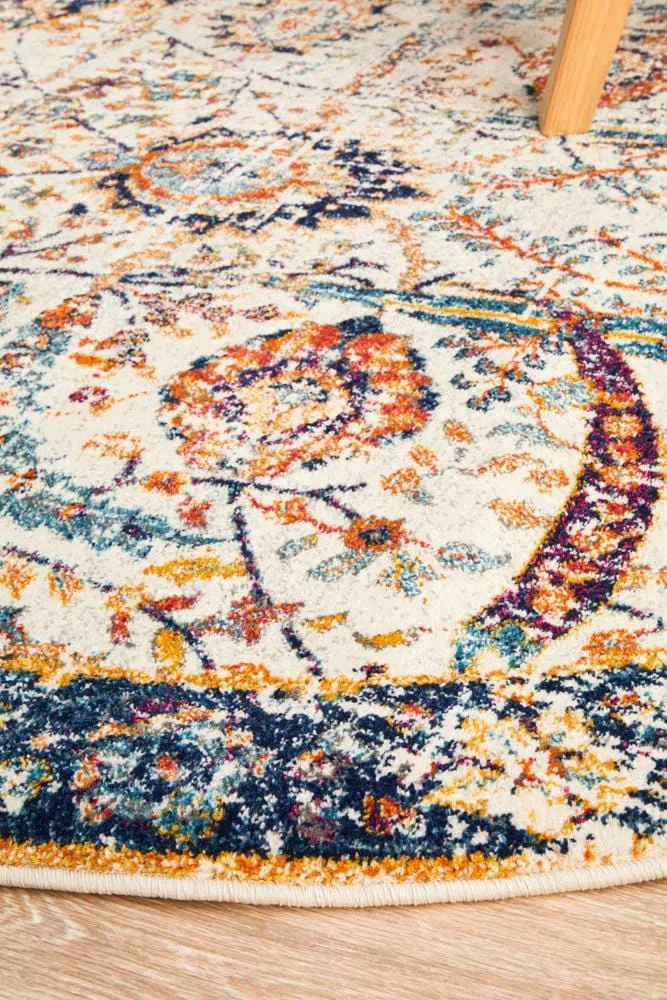 Evoke Peacock Ivory Transitional Round Rug - Image 6