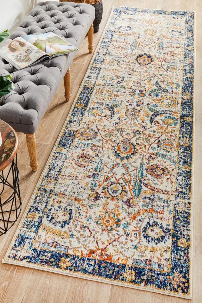 Evoke Peacock Ivory Transitional Runner Rug - Image 3