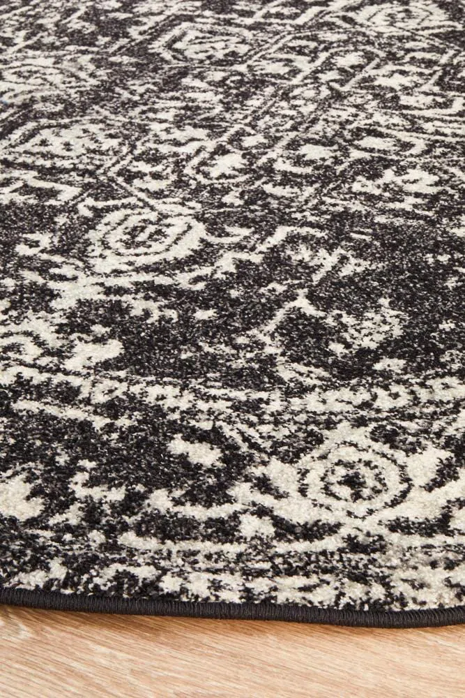 Evoke Scape Charcoal Transitional Round Rug - Image 6