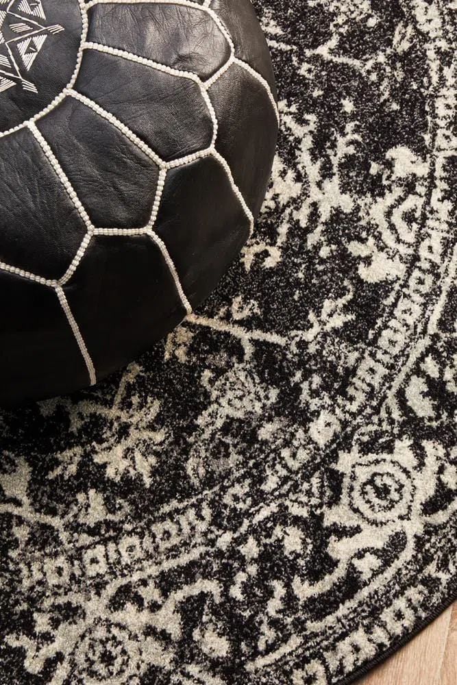 Evoke Scape Charcoal Transitional Round Rug - Image 9