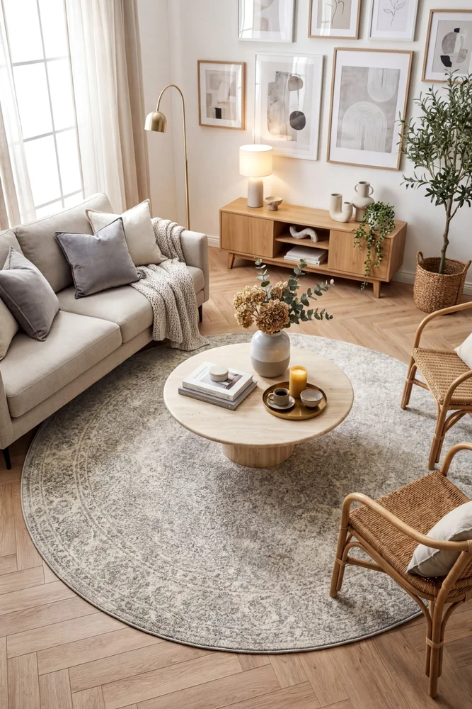 Evoke Shine Silver Transitional Round Rug - Image 2