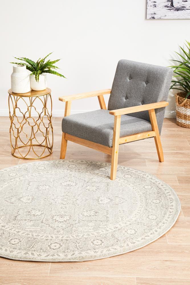 Evoke Silver Flower Transitional Round Rug - Image 3